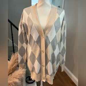 Evereve Argyle Cardigan Sweater